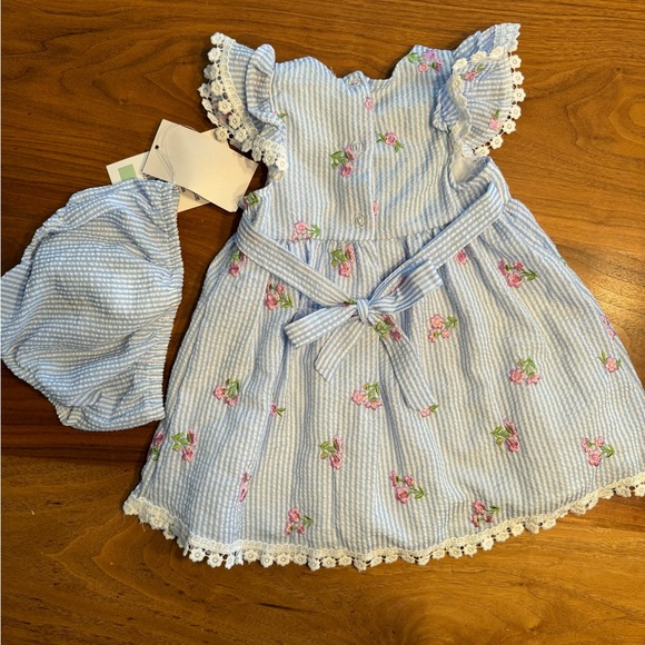 NWT Rare Editions Seersucker Floral Dress size 18mo - Picture 3 of 3